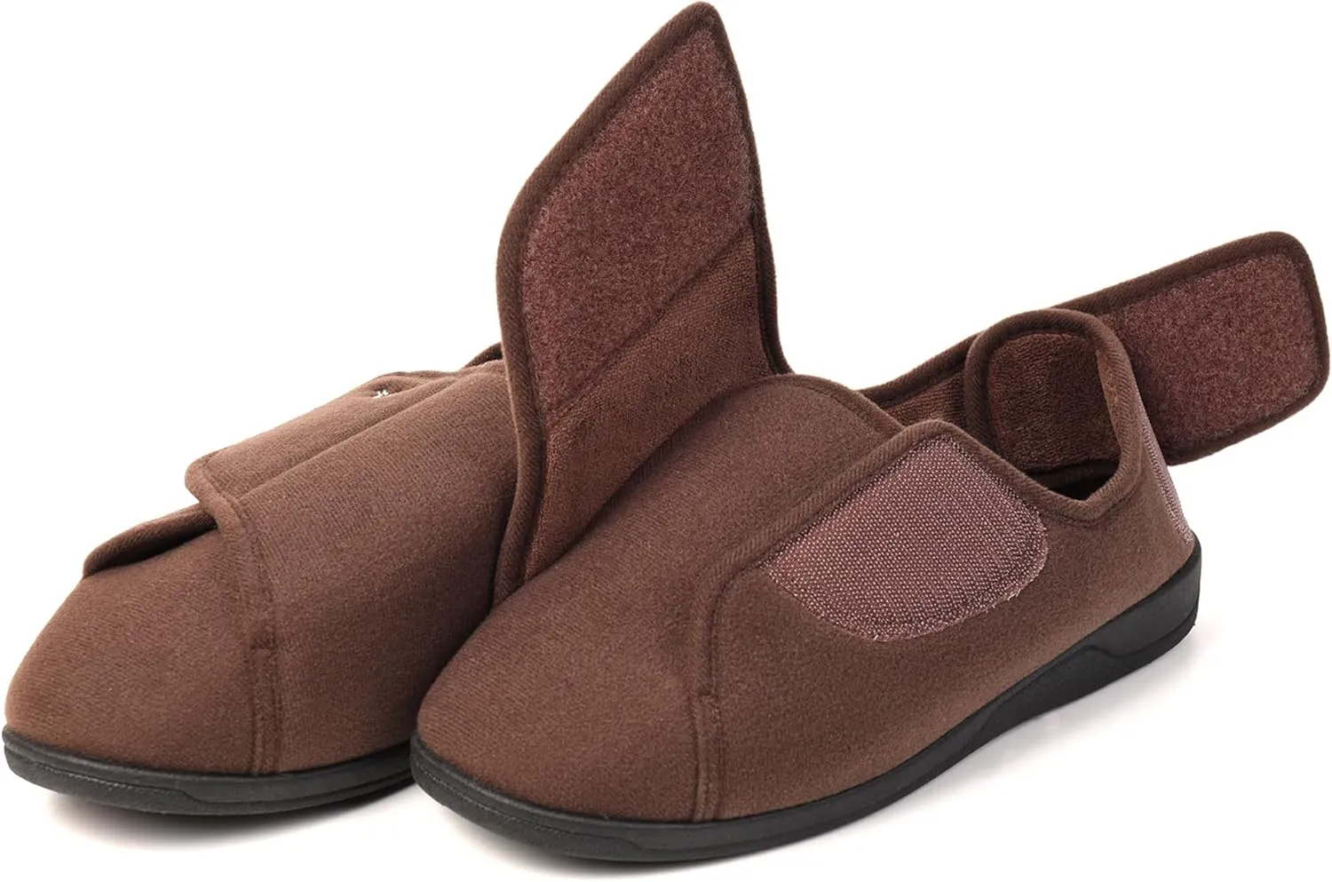 Mens Extra Wide Width Diabetic Slippers Memory Foam With Adjustable Soft Non-Slip Orthopedic House Shoes for Elderly Swollen Feet, Arthritis, Edema