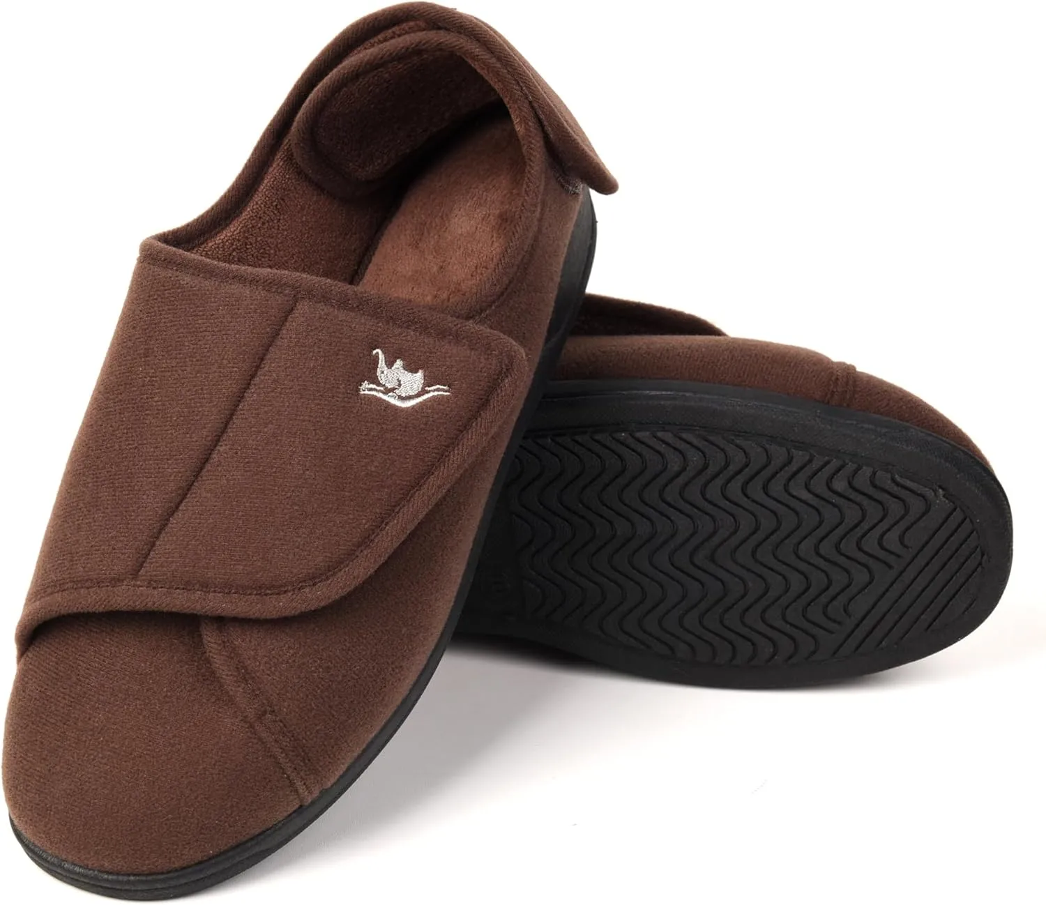 Mens Extra Wide Width Diabetic Slippers Memory Foam With Adjustable Soft Non-Slip Orthopedic House Shoes for Elderly Swollen Feet, Arthritis, Edema