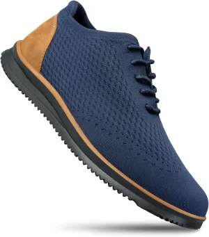 Men's Fashion Dress Sneakers Casual Walking Shoes Business Oxfords Comfortable Lightweight Breathable Tennis Lace-Up Mesh/Leather