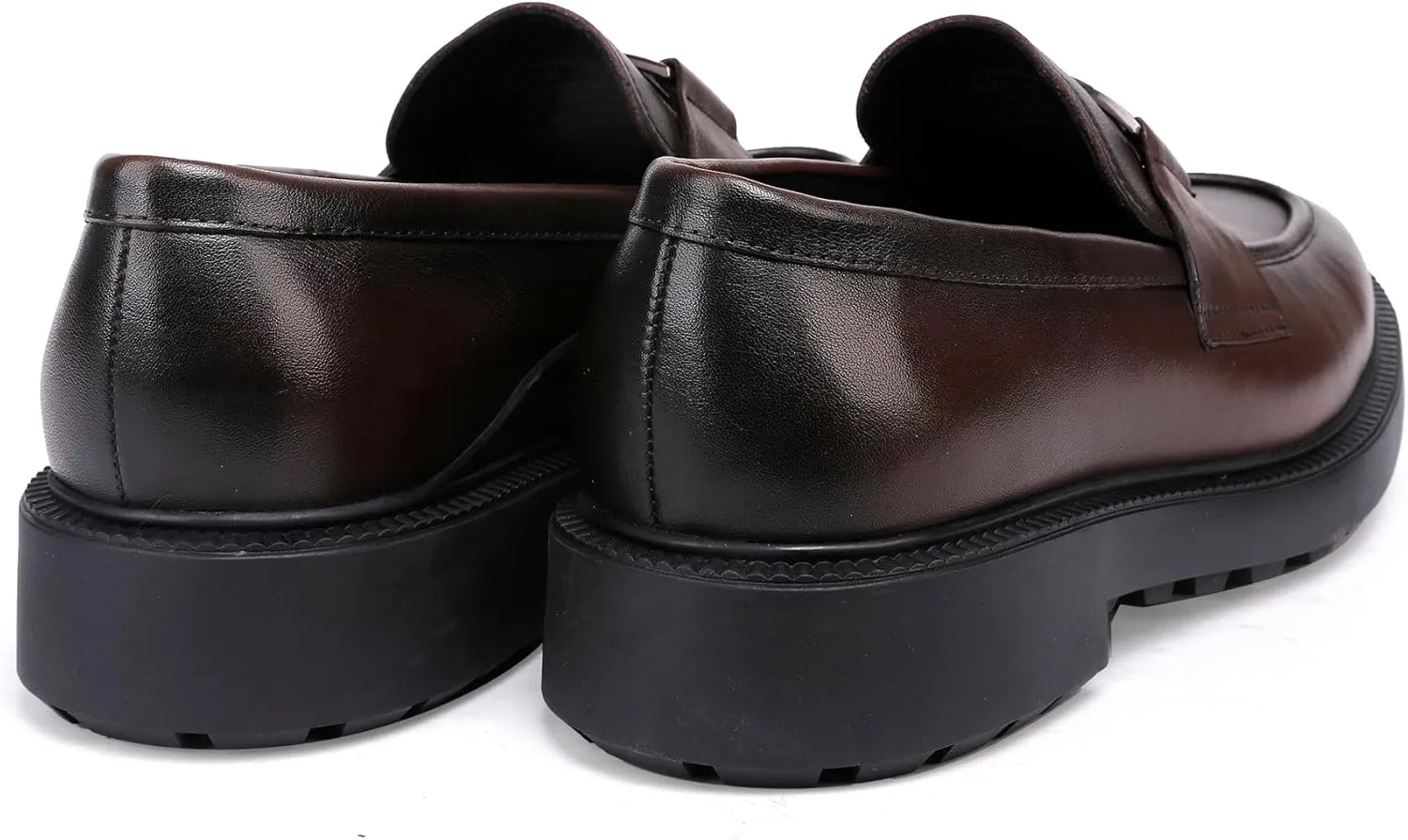 Mens Genuine Leather Dress Shoes Casual Buckle Business Dress Loafer Formal Slip On Penny Party Loafer Shoes for Men