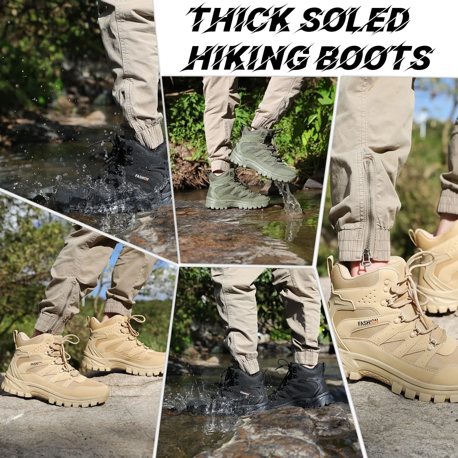 Men's Hiking Boots Hiking Shoes,Waterproof Outdoor Trekking Backpacking Mountaineering Boots 8061
