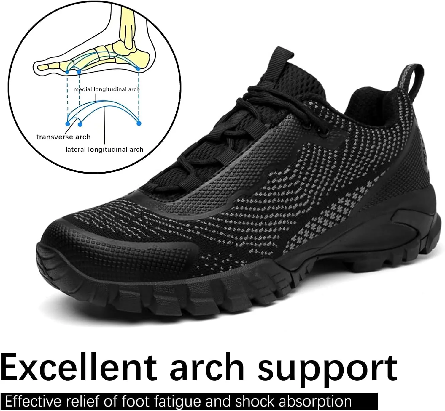 Mens Hiking Shoes Waterproof Lightweight Ankle Boots Outdoor Trekking Camping Walking Quest