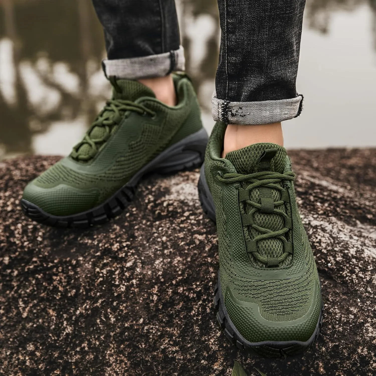 Mens Hiking Shoes Waterproof Lightweight Ankle Boots Outdoor Trekking Camping Walking Quest