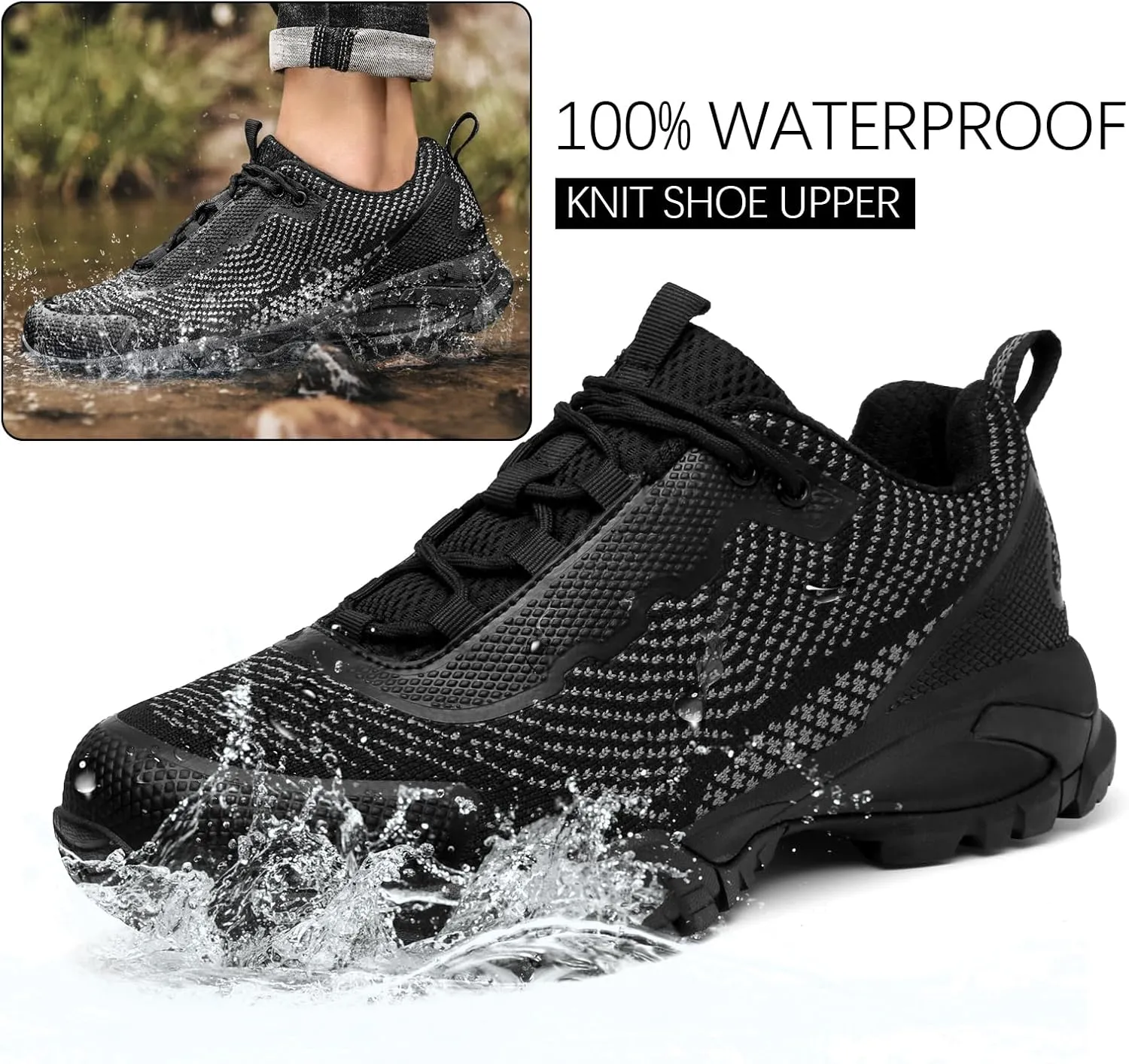 Mens Hiking Shoes Waterproof Lightweight Ankle Boots Outdoor Trekking Camping Walking Quest