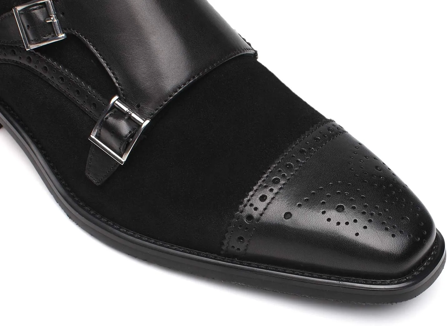 Mens Leather Double Monk Strap Loafer