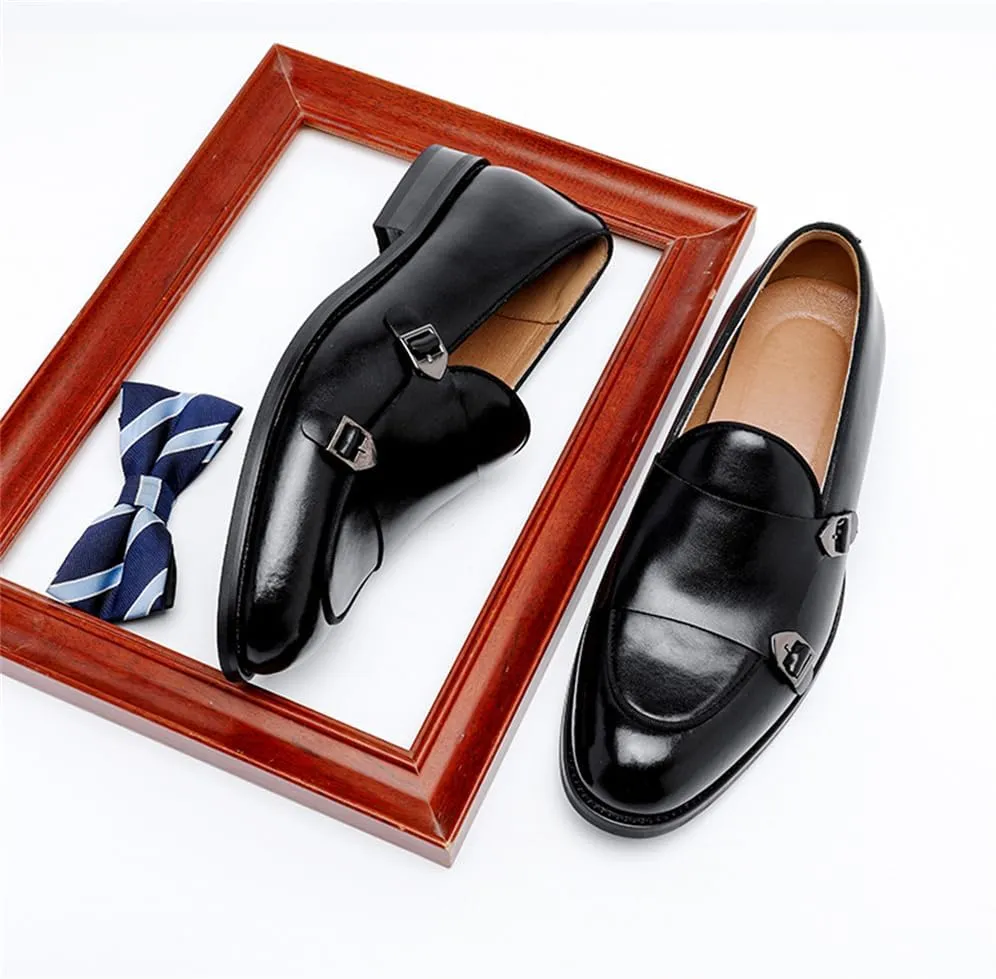 Mens Leather Double Monk Strap Loafer