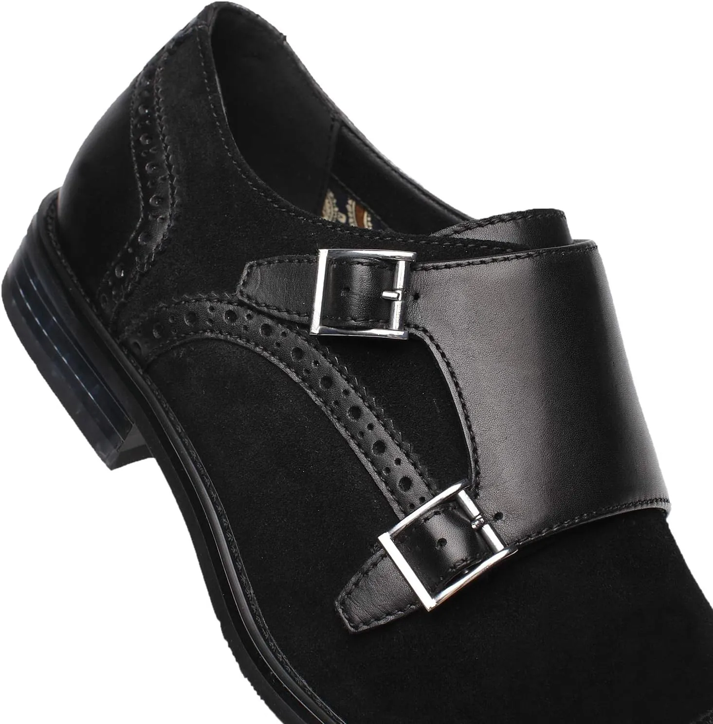 Mens Leather Double Monk Strap Loafer