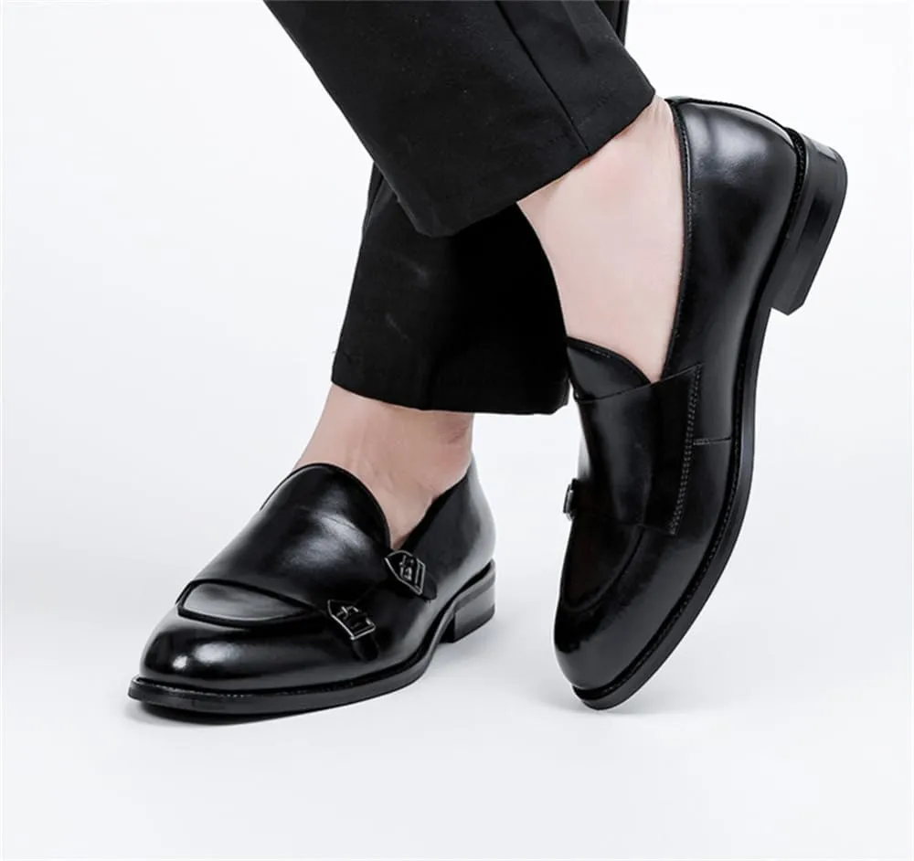 Mens Leather Double Monk Strap Loafer