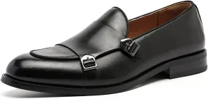 Mens Leather Double Monk Strap Loafer