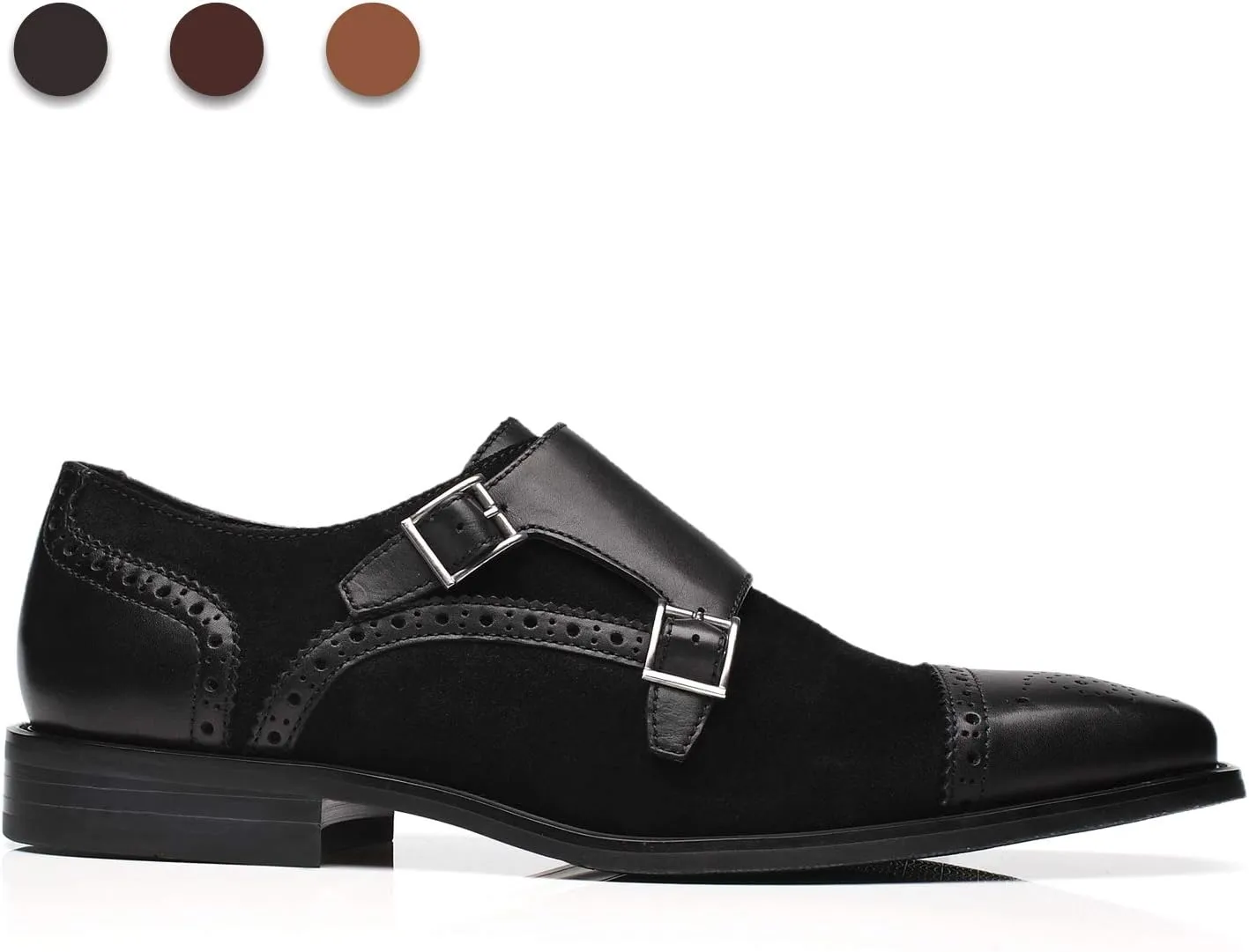 Mens Leather Double Monk Strap Loafer