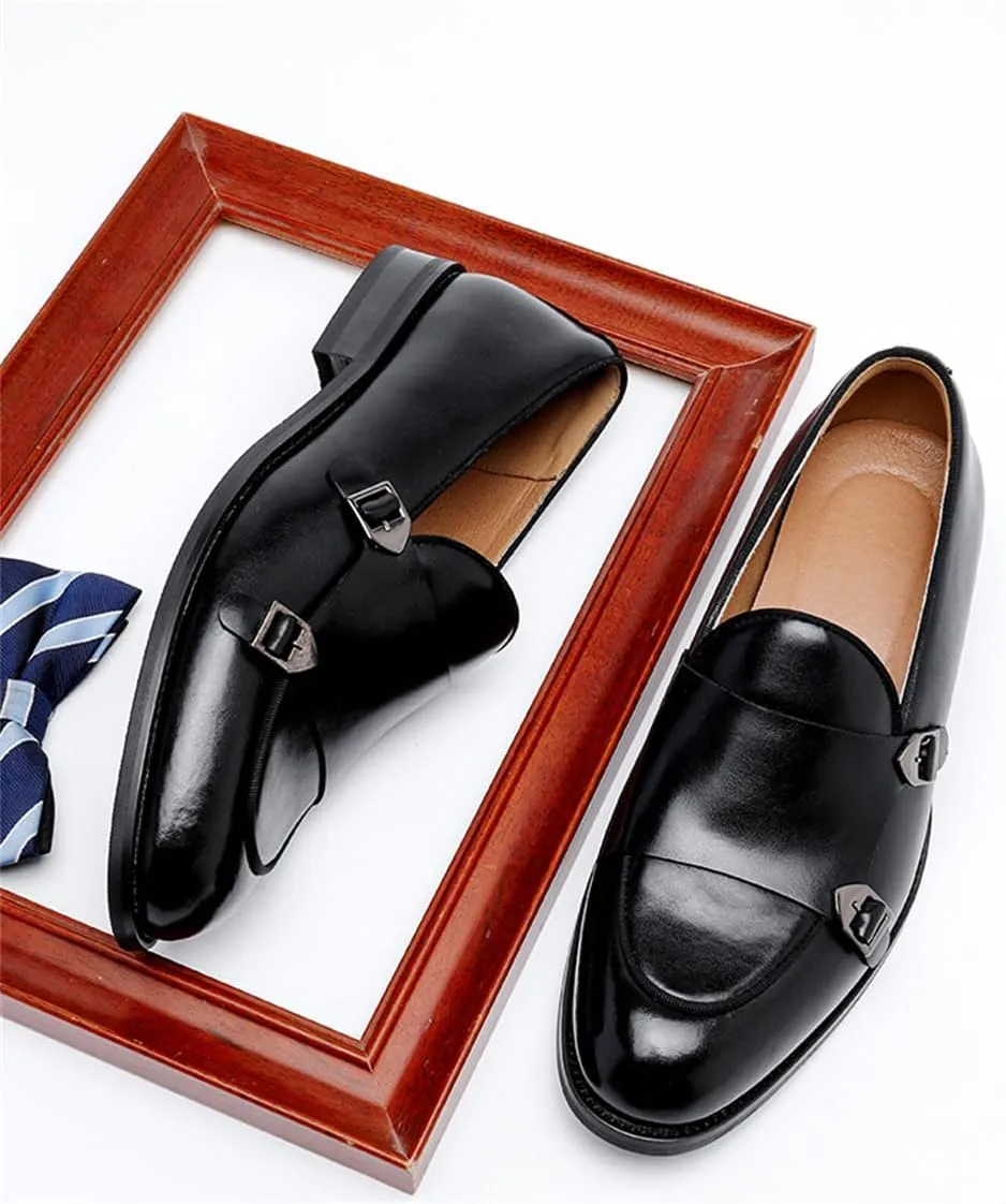 Mens Leather Double Monk Strap Loafer
