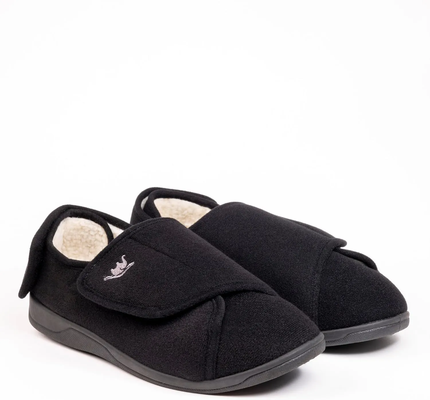 Men's Memory Foam Diabetic Slippers with Adjustable Closure, Extra Wide Comfy Warm Plush Fleece Arthritis Edema Swollen Diabetic House Shoes Machine Washable with Anti Slip Sole