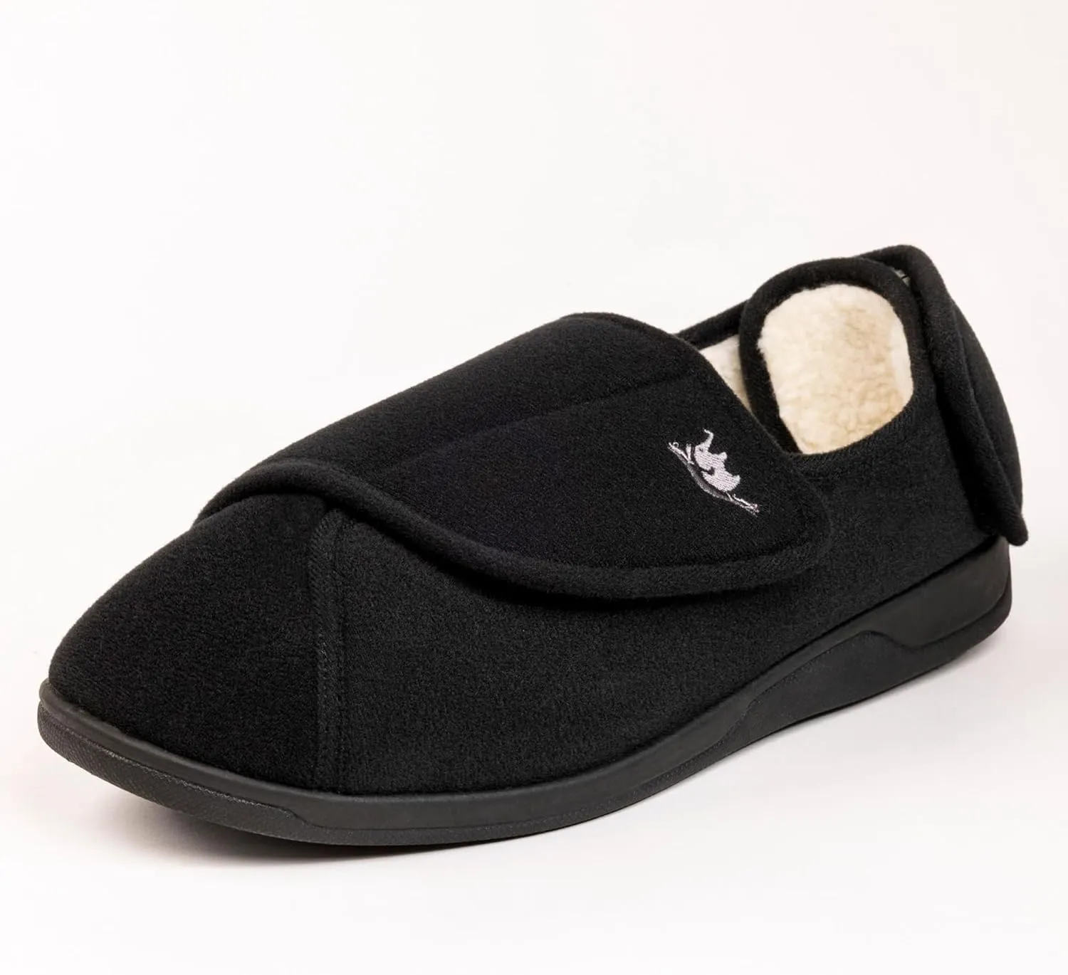 Men's Memory Foam Diabetic Slippers with Adjustable Closure, Extra Wide Comfy Warm Plush Fleece Arthritis Edema Swollen Diabetic House Shoes Machine Washable with Anti Slip Sole