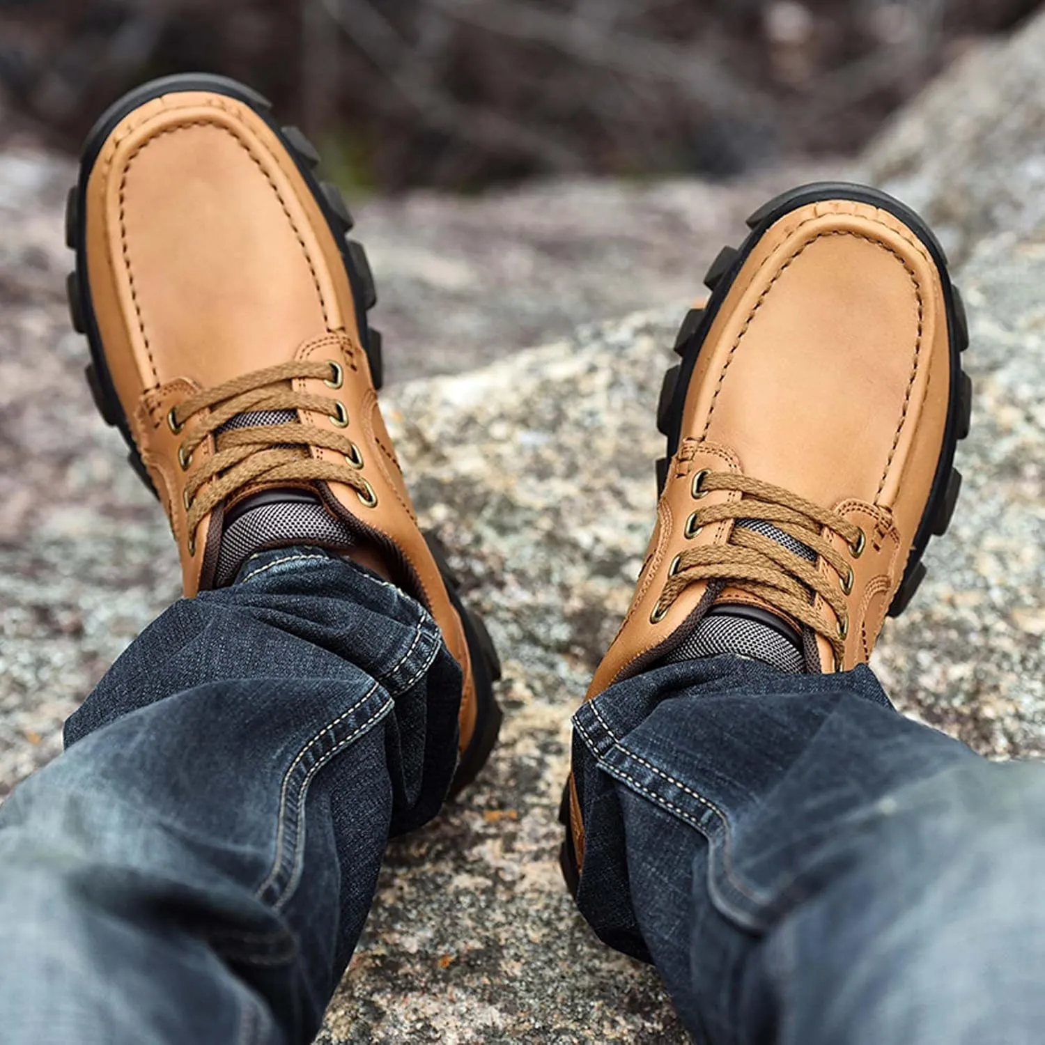 Men's non-slip climbing shoes comfortable waterproof hiking shoes outdoor cross-country camping travel shoes outdoor activities sports shoes