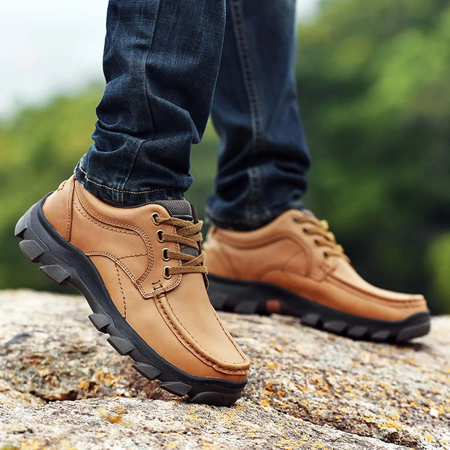 Men's non-slip climbing shoes comfortable waterproof hiking shoes outdoor cross-country camping travel shoes outdoor activities sports shoes