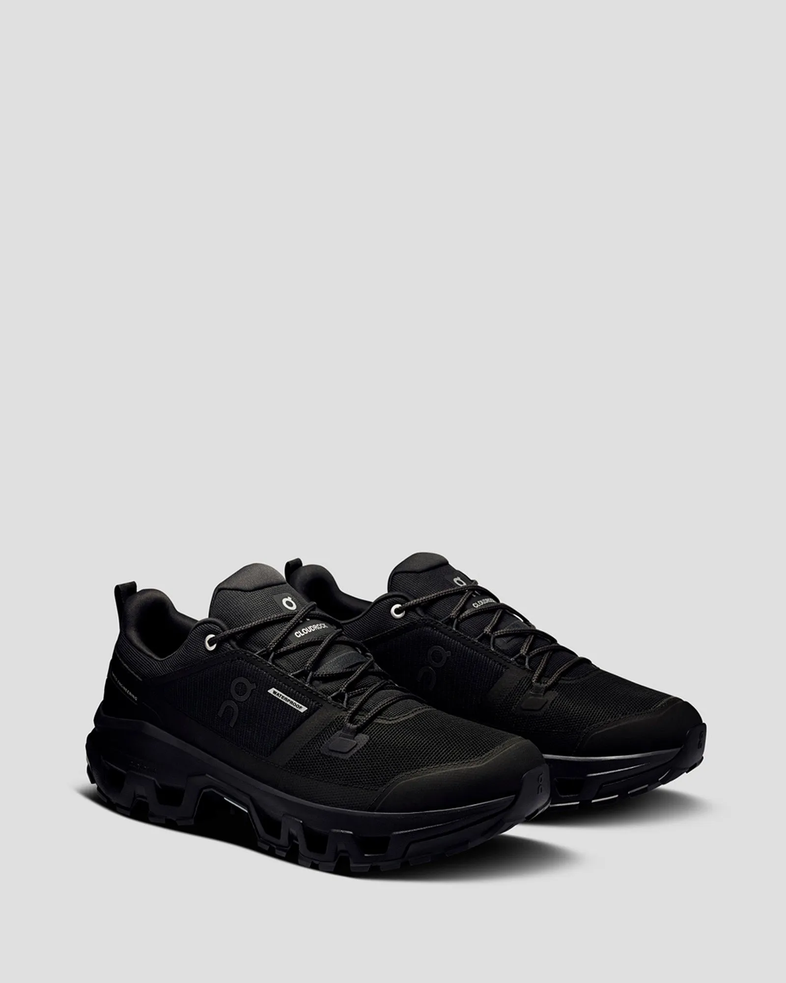 Men's On Cloudrock Low Hiking Shoes - Black/Black
