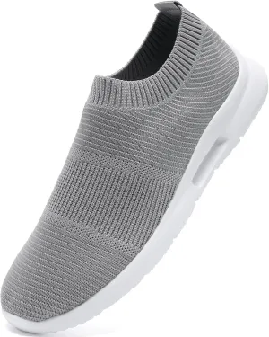 Mens Slip On Walking Shoes Mens Running Shoes Mesh Breathable Tennis Sneakers