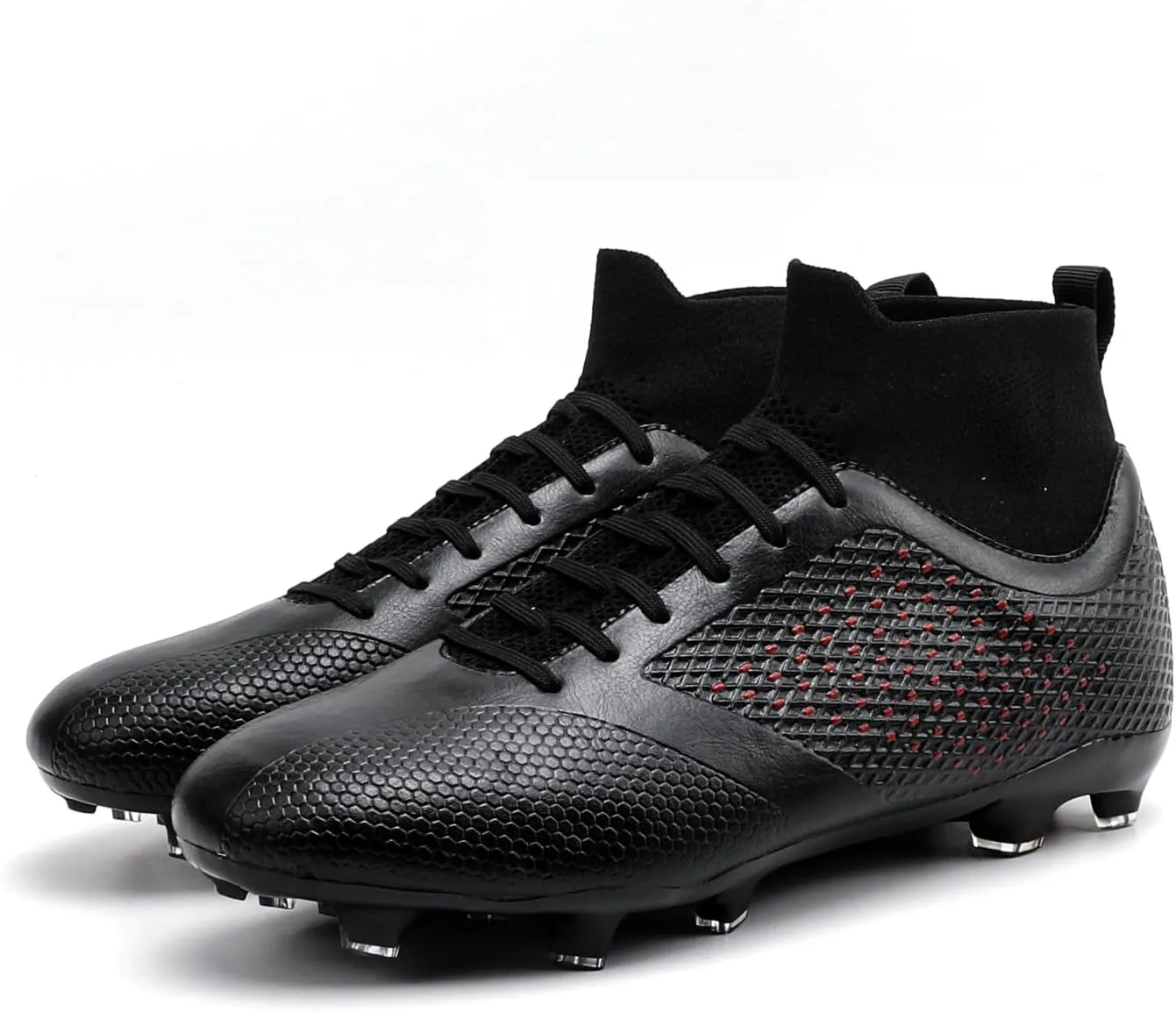 Men's Soccer Cleats Shoes Professional High-Top Breathable Athletic Football Shoes for Outdoor Indoor TF/AG