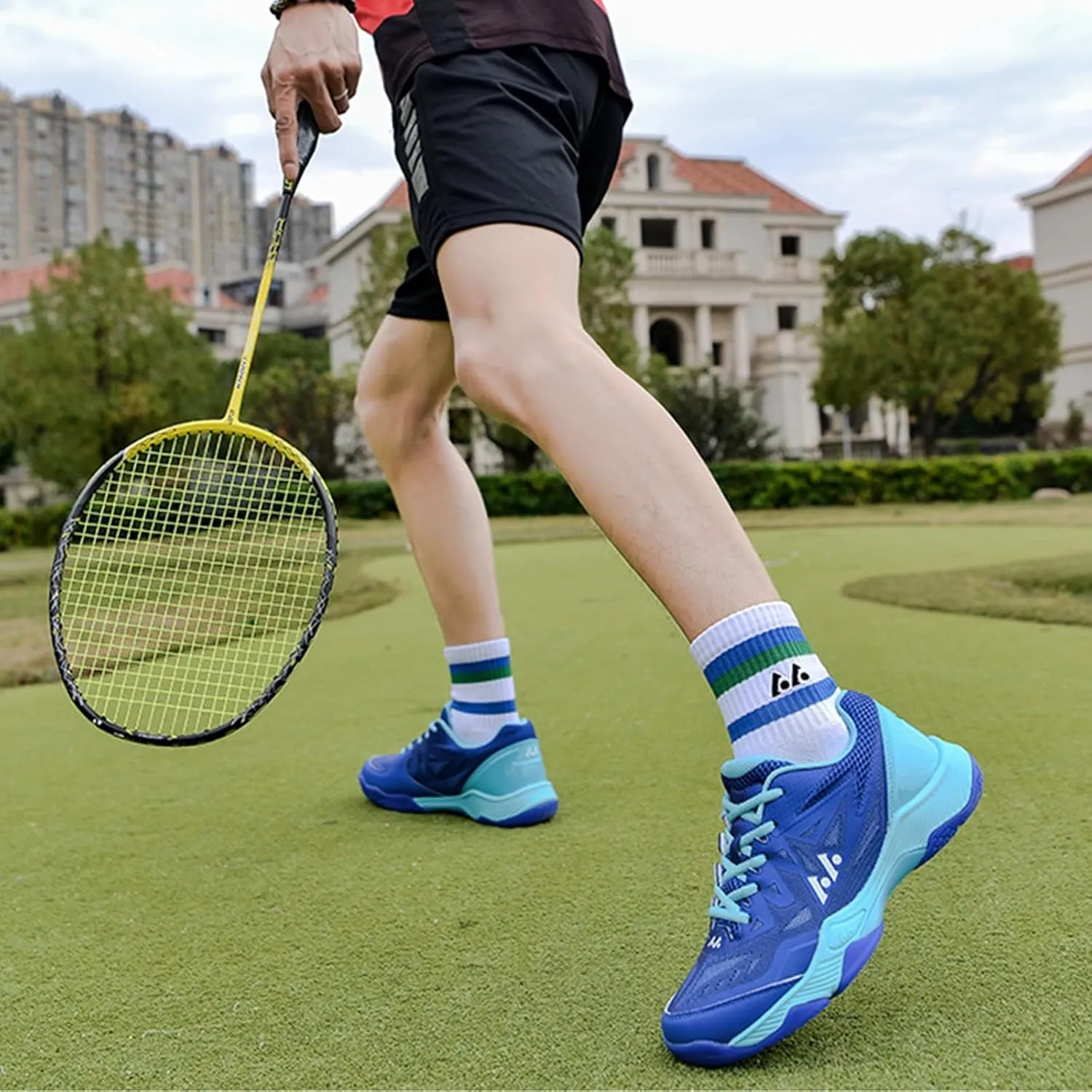 Men's Tennis Shoes Non-Slip Lightweight Squash Racket Sports Sneakers Comfort Indoor/Outdoor Court Training Shoe