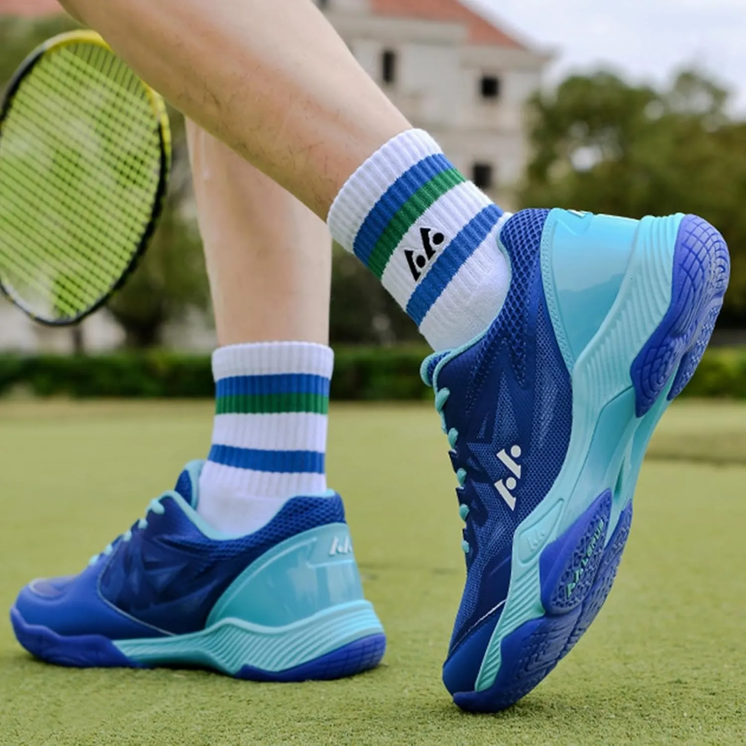 Men's Tennis Shoes Non-Slip Lightweight Squash Racket Sports Sneakers Comfort Indoor/Outdoor Court Training Shoe