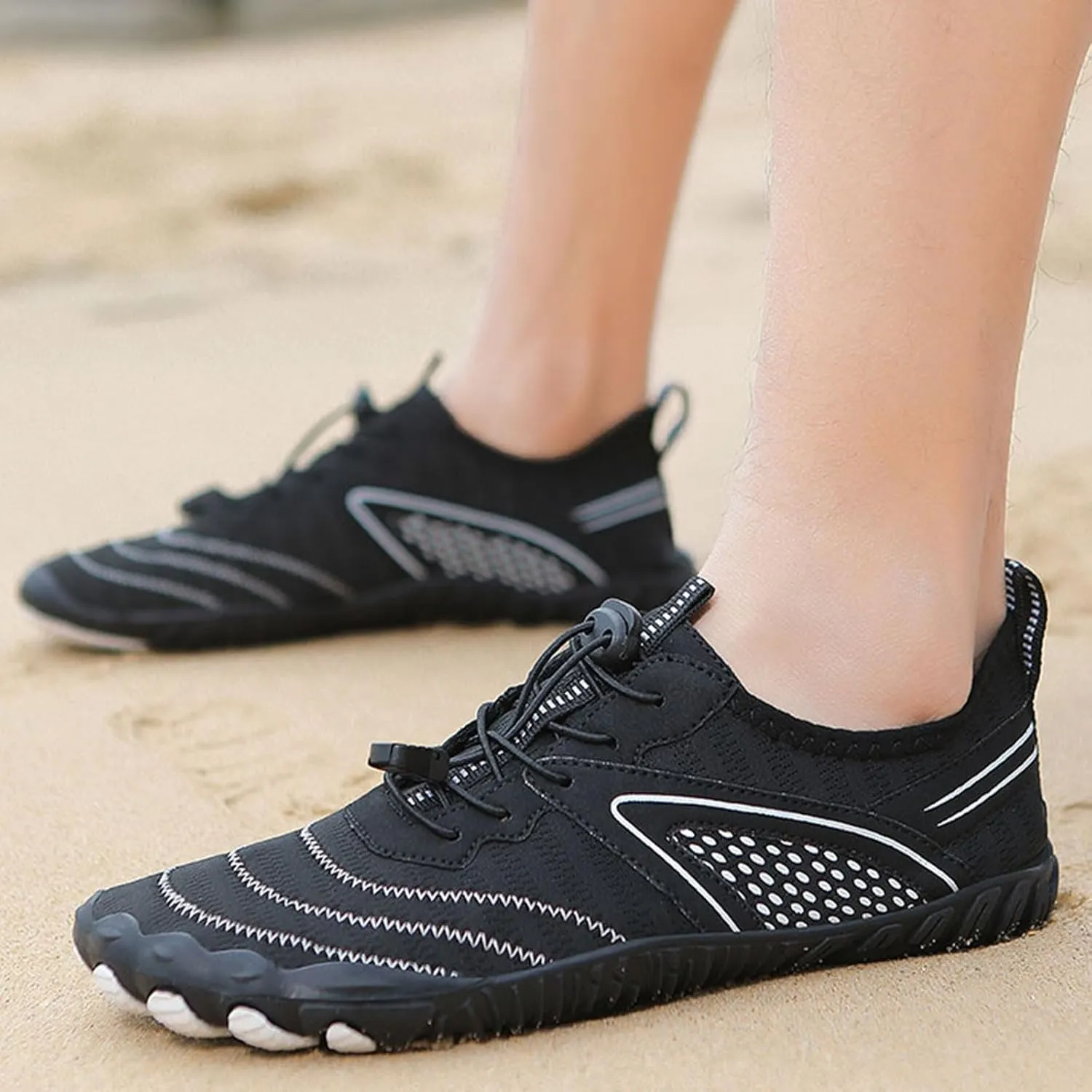 Mens Trail Running Barefoot Shoes, Wide Toe Box Minimalist Sneakers, Zero Drop Grounding Shoes with Copper, Soft Comfortable Grounded Footwear, Pro Water Travel, Non Slip Breathable Hike Men