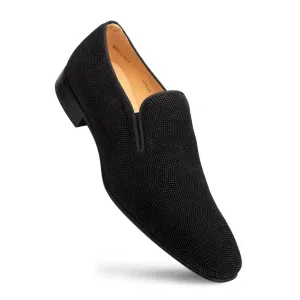 Mezlan Notte 20958 Black Genuine Glass Suede Slip On Loafers