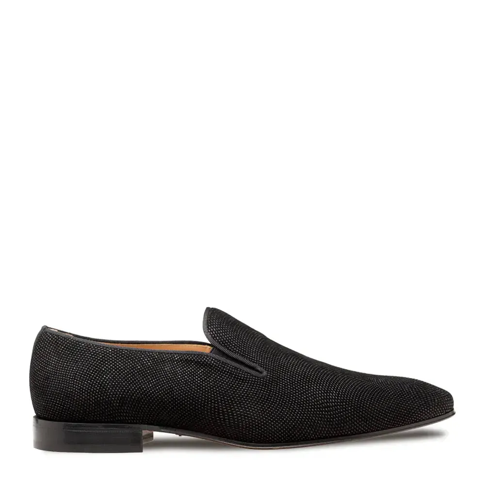 Mezlan Notte 20958 Black Genuine Glass Suede Slip On Loafers