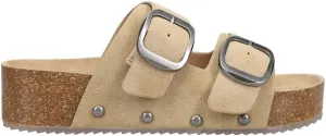 MIA Womens Qianna Platform Slide Casual Sandals Casual Low Heel 1-2" - Beige