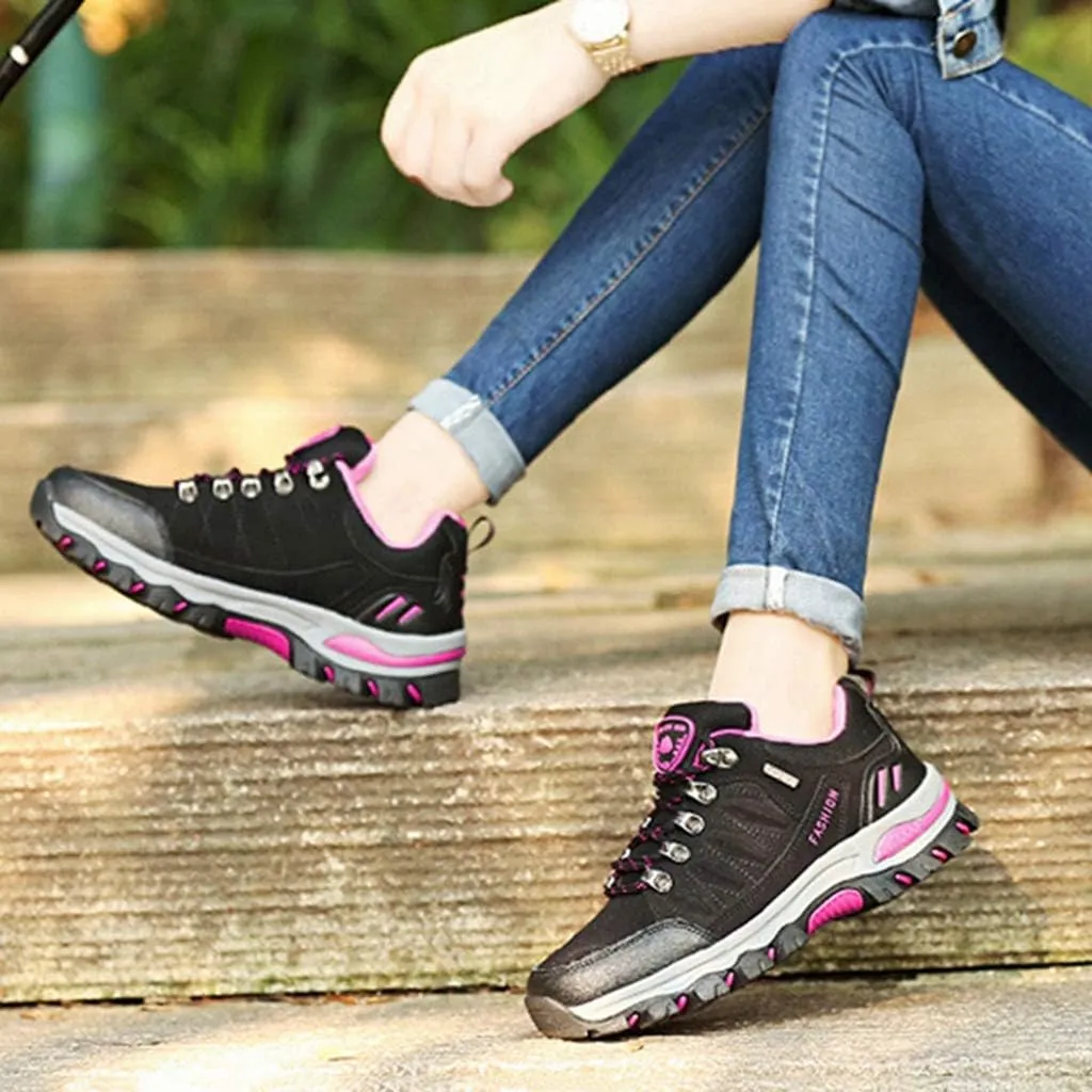 MIOKE Women's Casual Walking Running Sport Shoes Waterproof Non-Slip Trail Backpacking Outdoor Hiking Shoes