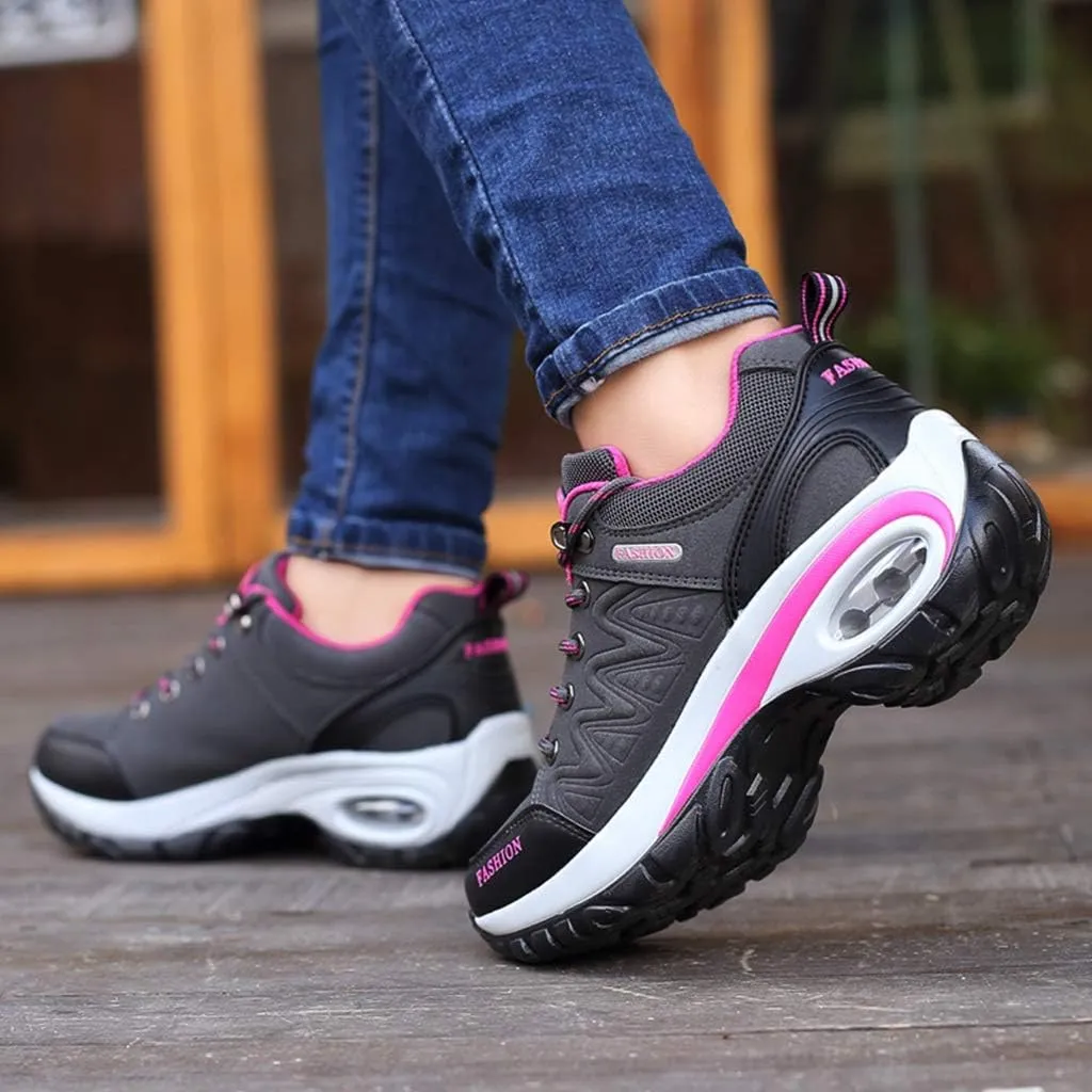 MIOKE Women's Outdoor Running Sport Shoes Waterproof Non-Slip Casual Trail Backpacking Climbing Hiking Shoes