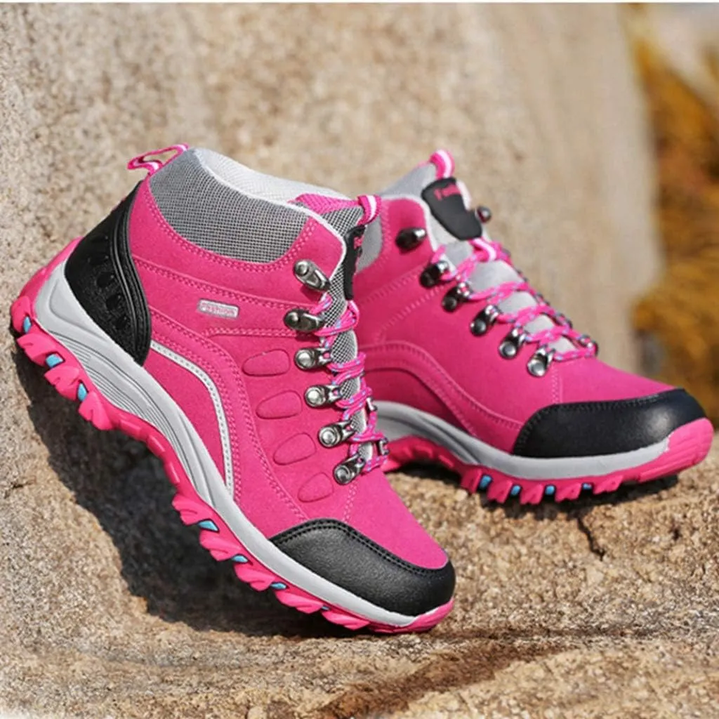 MIOKE Women's Waterproof Hiking Shoes Outdoor Running Hiker Non-Slip Casual Trail Climbing Backpacking Shoes
