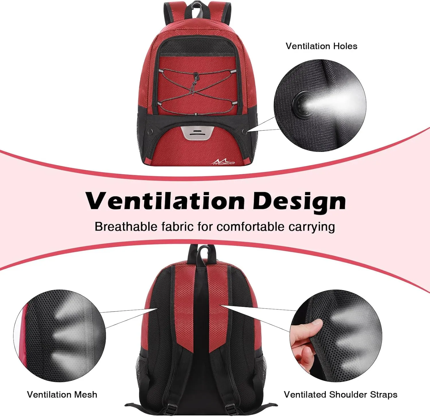 MoKo Basketball Bag Backpack, Soccer Backpack for Men & Women with Separate Ball and Shoes Compartments