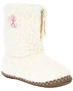 Monroe Faux Fur Slipper Boots in Cream & Moonrock