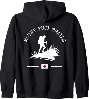 Mount Fuji Trails Hiker Japanese Volcano Trekking Japan Zip Hoodie