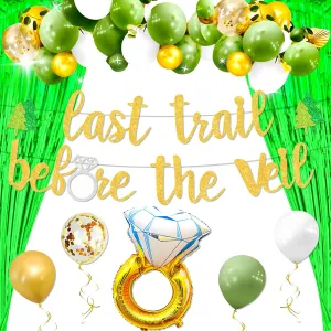 Mountain Bachelorette Party Last Trail Before The Veil Sign Banner Hiking Camp Bachelorette Banner Party Supplies r for Wedding Bridal Shower