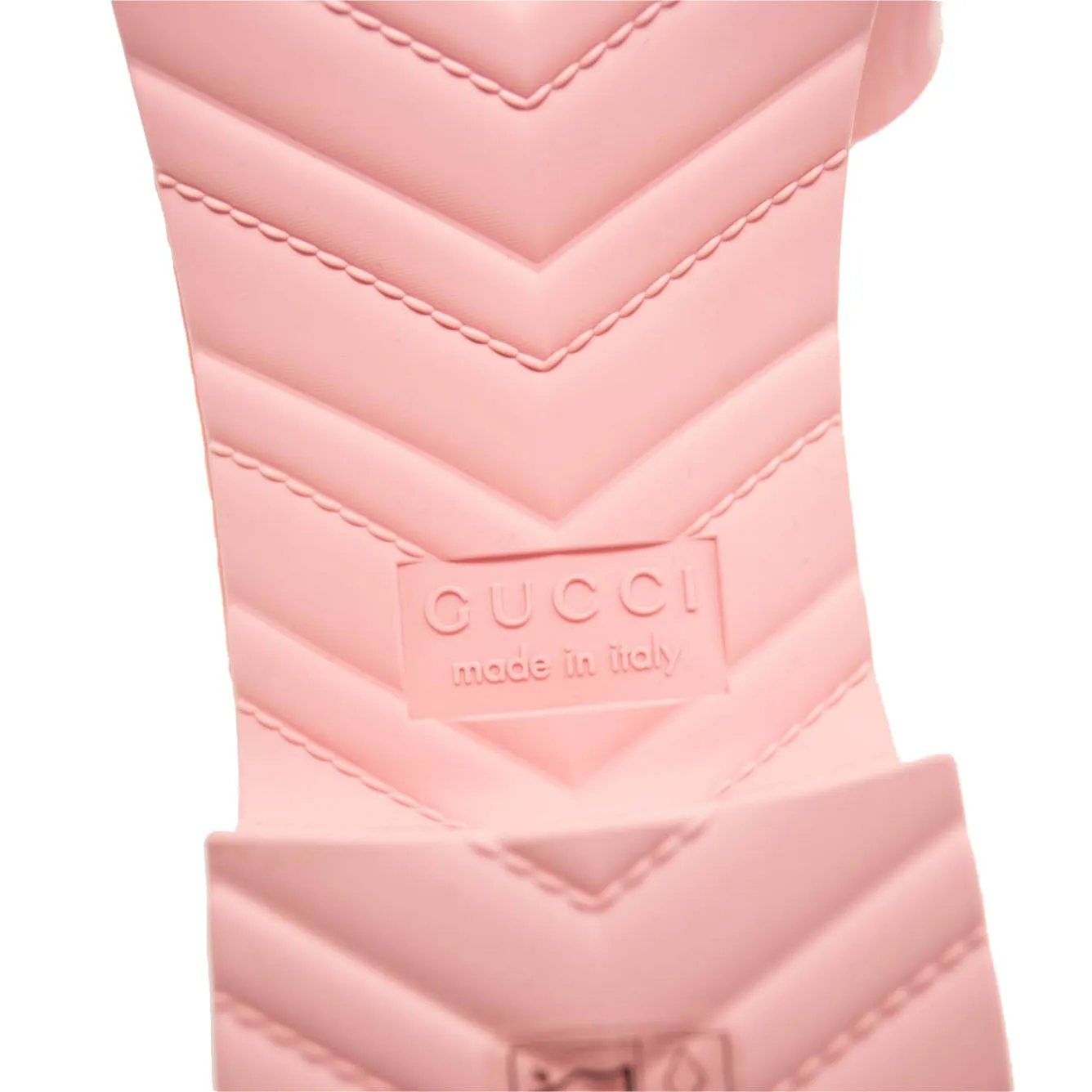NEW $450 Gucci Rubber Logo Platform Slide Sandal Pink EU 38