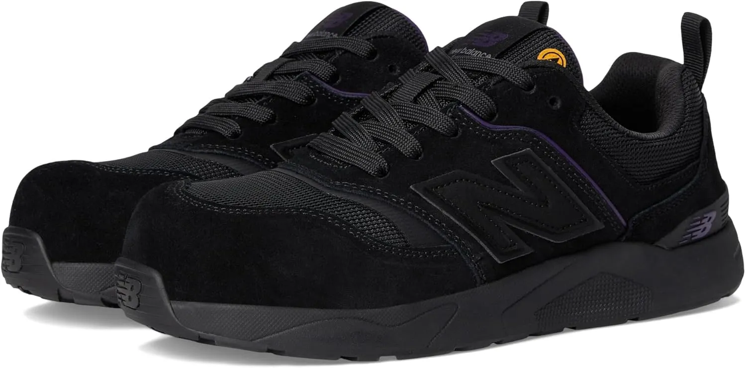 New Balance Women's Elite Lite Static Dissipative Medium Composite Toe, Industrial Work Shoe Lightweight & Slip Resistant, Black/Purple, 10