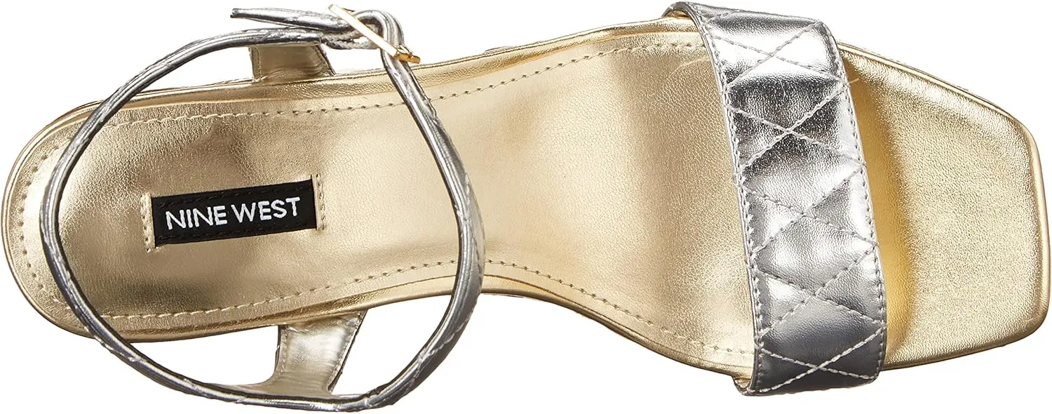 Nine West Women's Nila Squared Open Toe Platform Wedge Sandal