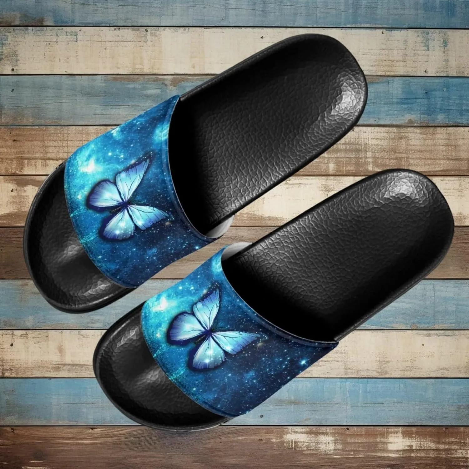 Non Slip Slide Sandals for Women Men, Open Toe House Comfy Flat Slides Slipper for Bathroom Beach