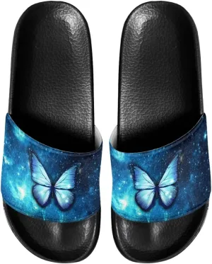 Non Slip Slide Sandals for Women Men, Open Toe House Comfy Flat Slides Slipper for Bathroom Beach