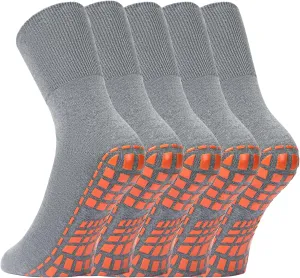 NOVAYARD 5 Pairs Non Slip Socks Hospital Diabetic Non Skid Slipper Socks Men Women