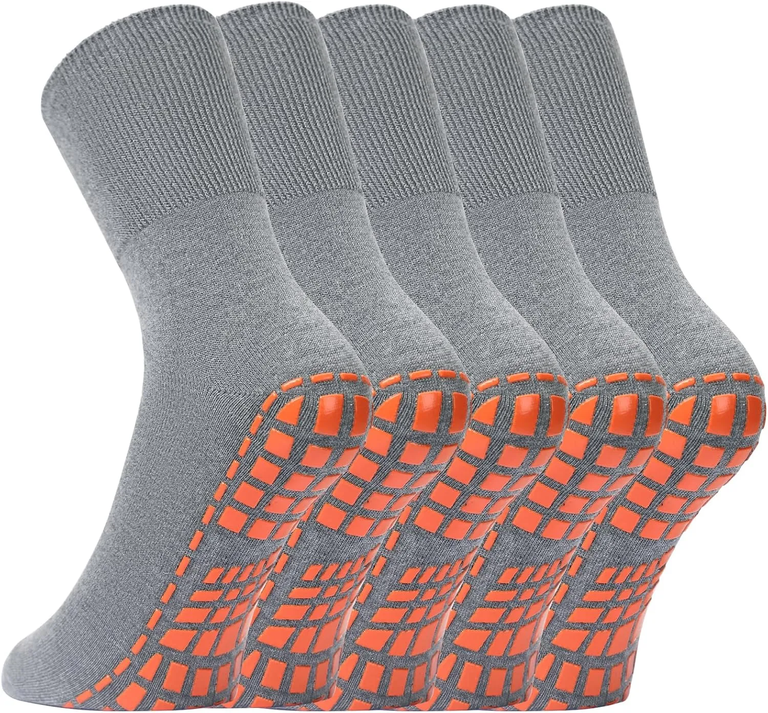 NOVAYARD 5 Pairs Non Slip Socks Hospital Diabetic Non Skid Slipper Socks Men Women