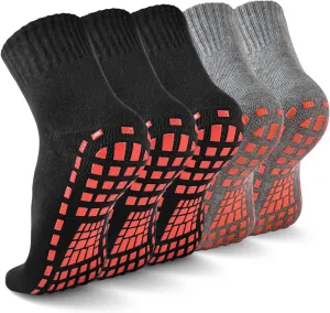 NOVAYARD 5 Pairs Non Slip Socks Non Skid Sticky Grippy Yoga Pilates Hospital Sock Men Women