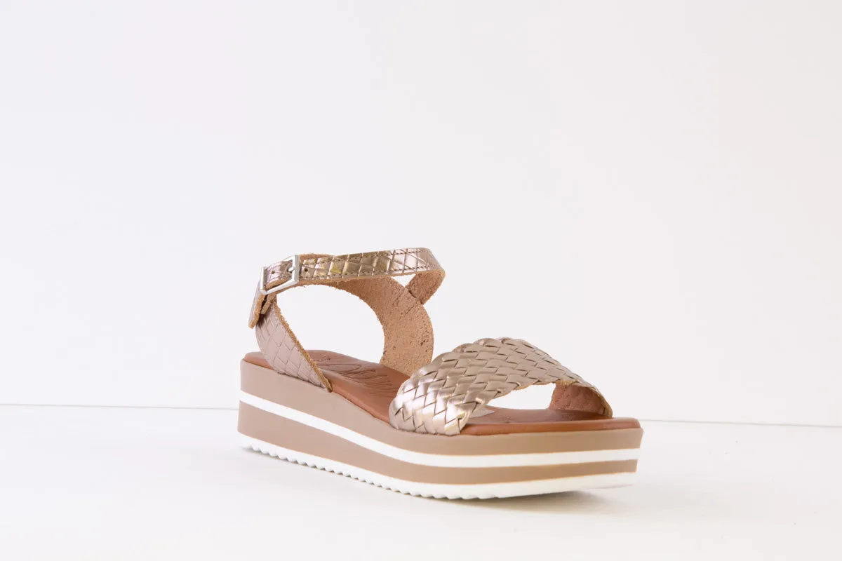OH MY SANDALS - 5276TB LOW WEDGE SANDAL - BRONZE