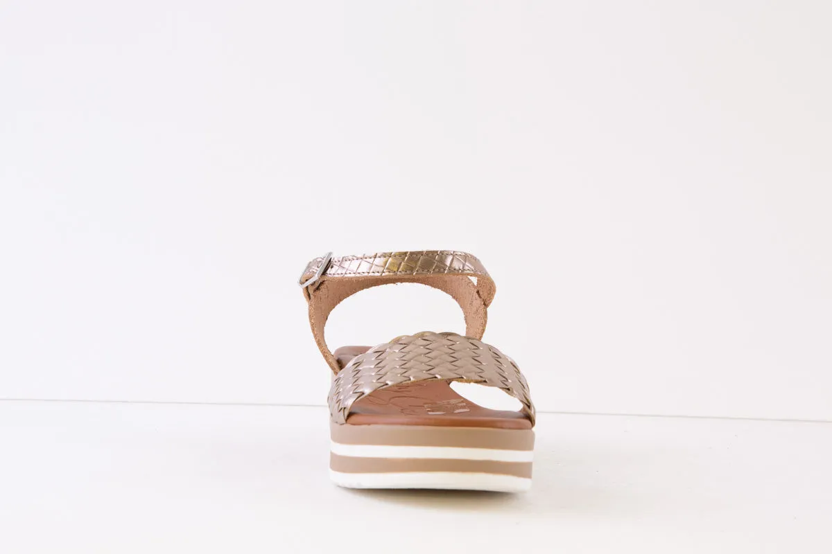 OH MY SANDALS - 5276TB LOW WEDGE SANDAL - BRONZE