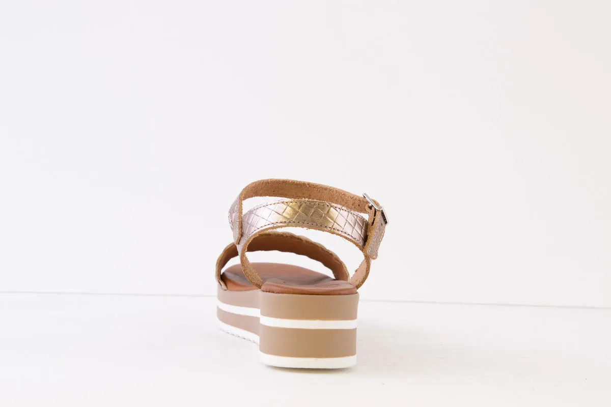 OH MY SANDALS - 5276TB LOW WEDGE SANDAL - BRONZE