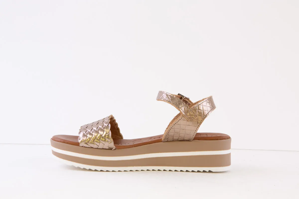 OH MY SANDALS - 5276TB LOW WEDGE SANDAL - BRONZE
