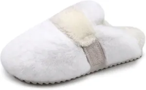 ONCAI Women's Slippers, Plush Faux Fur Soft Cushion Comfortable Memory Foam Slip On House Slippers with Hard Rubber Soles Indoor/Outdoor Winter Warm Fashion, US Size 6-11