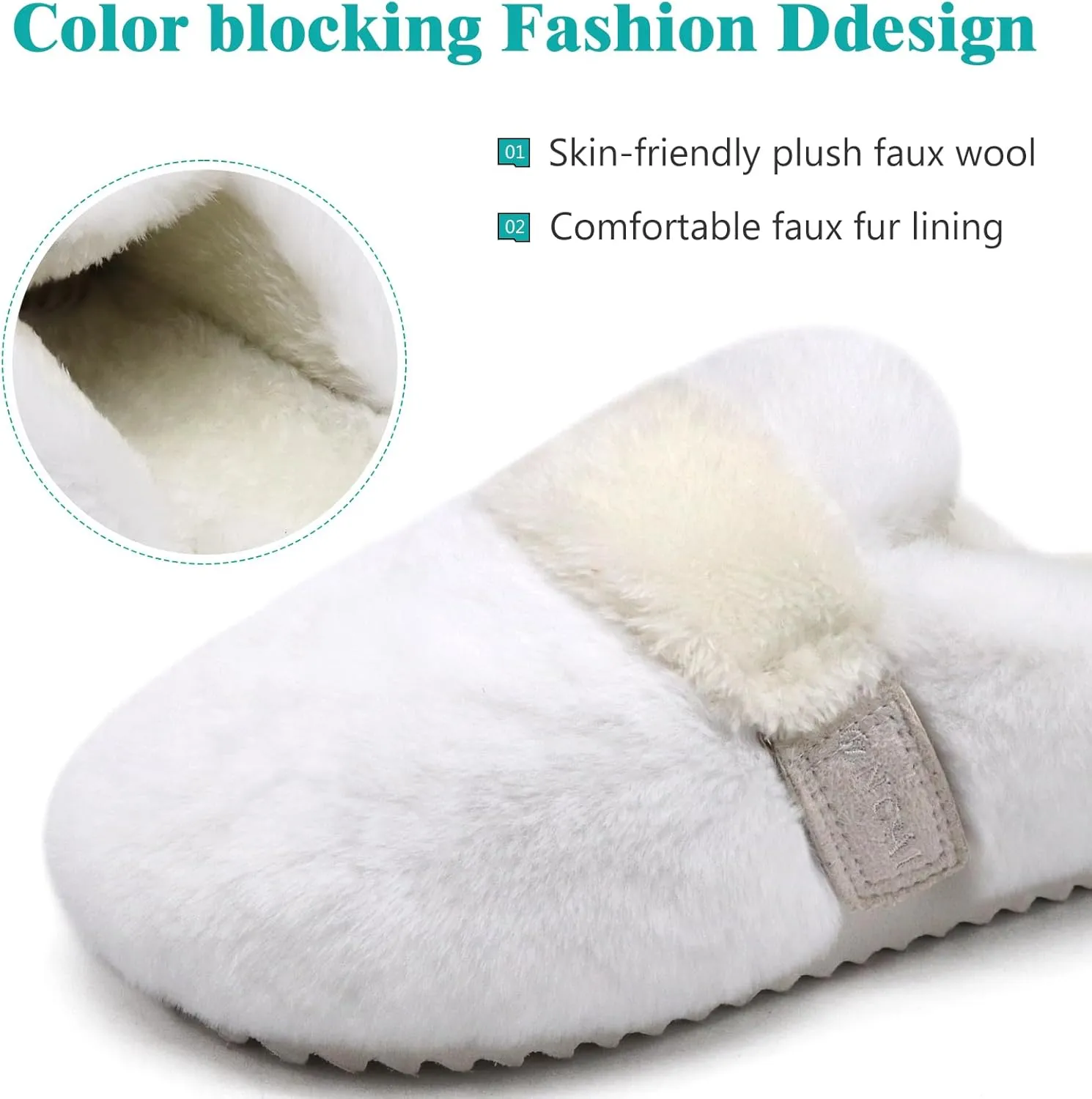 ONCAI Women's Slippers, Plush Faux Fur Soft Cushion Comfortable Memory Foam Slip On House Slippers with Hard Rubber Soles Indoor/Outdoor Winter Warm Fashion, US Size 6-11