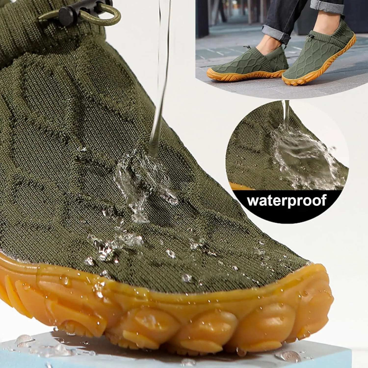Oobend Slip On Barefoot Shoe Women Men - Comfortable Lightweight Waterproof Barefoot Water Shoes Breathable Minimalist Beach Outdoor Running Sneakers